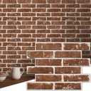 Commomy 3D Peel and Stick Brick,Ultralight Thin PVC Faux Brick Wall Panels,10 Pcs 15.74"x11.8" Fake Brick Tiles for Quick Intall Interior Kitchen,Bedroom,Living Room,RV,Not Real Brick,Not Heavy Tiles
