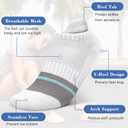 Gonii Women's Ultra-Thin Lightweight No-Show Ankle Socks - Seamless Toe Design, Non-Slip Arch Band (6 Pairs) for Running (L)