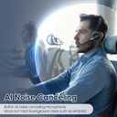 (2025 Upgraded) Wireless Headset with Mic for Work, Bluetooth Headset with Noise Canceling Microphone with Dongle, Charging Base & Mic Mute, Wireless Headphones for Work from Home/PC/Computer