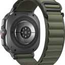 Trail Band for Samsung Galaxy Watch Ultra Bands 47mm Men/Women,Rugged Fabric Nylon Alpine Sport Loop Strap for Samsung Galaxy Watch 7 Ultra Band 47 mm 2024 Breathable Replacement Wristband (04-Army Green)