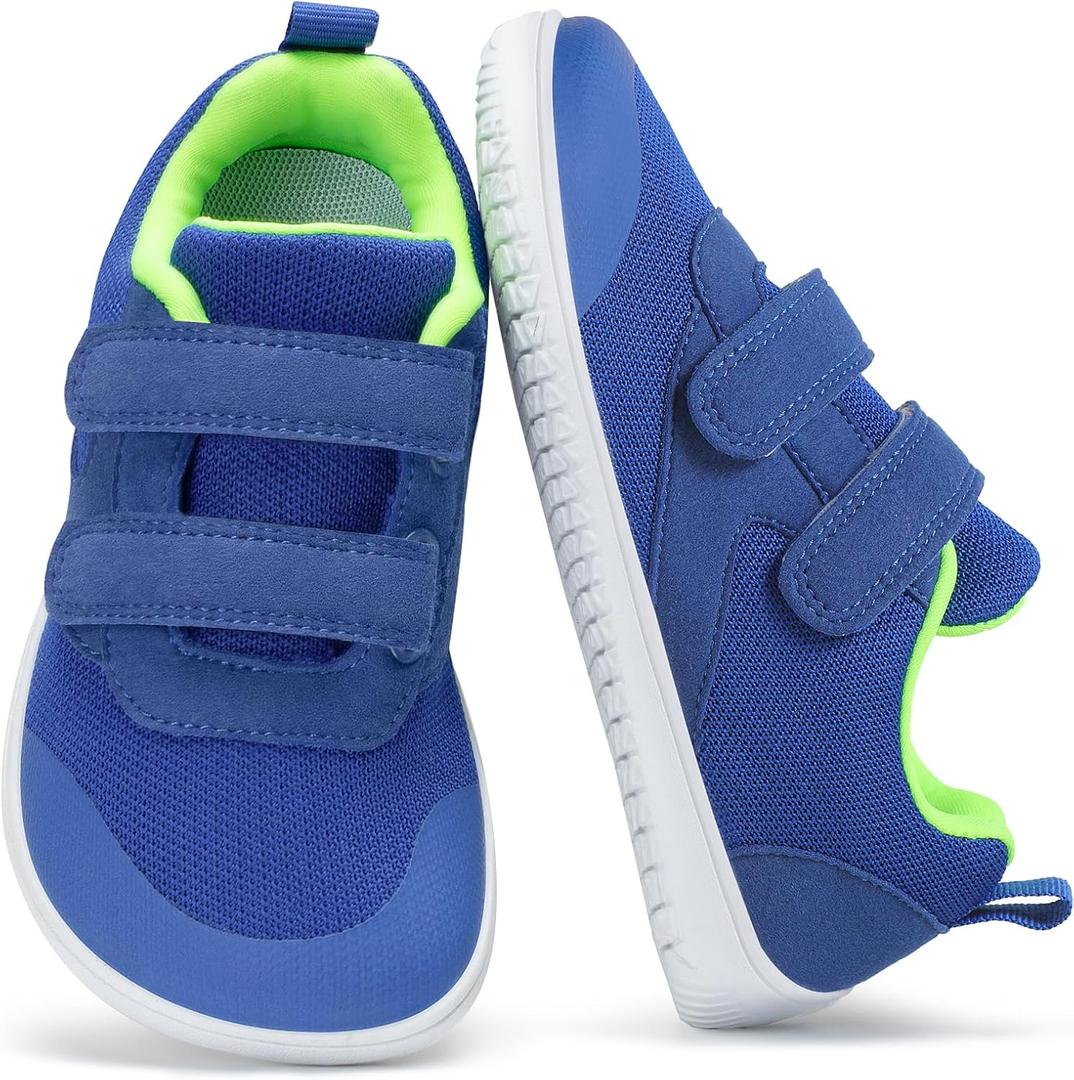 Kids Slip On Barefoot Toddler Boys/Girls Wide Toe Box Sneakers Zero Drop Minimalist Outdoor Activities Walking Running Shoes (Blue) 10 