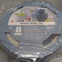 COOK WITH COLOR Prep Bowls with Lids- Wide and Deep Nesting Plastic Small Mixing Bowl Set with Lids, 8 Piece Set - Deep Bowls, Blue/Grey