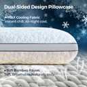 Rainmr Shredded Memory Foam Cooling Pillow for Sleeping, 20" x 36" King Size Pillow with Dual-Side Pillowcase - Cool & Bamboo-Derived Rayon Sides, Supportive Firm Bed Pillow (King)