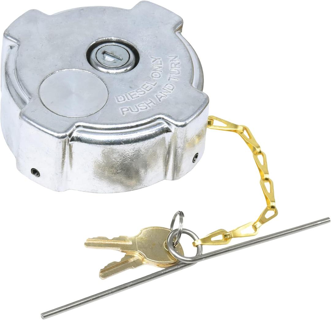 03-37017-002 Aluminum Locking Diesel Fuel Cap 3 In 1/4 Fit for 1996-2022 Freightliner 108SD 114SD 122SD Argosy Cascadia Columbia Century Coronado. # 572.1018, 600149, 03-37017-002