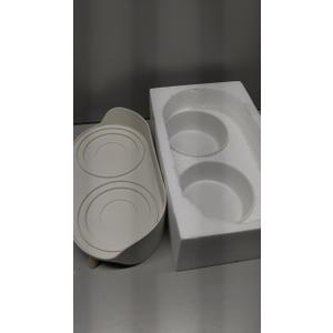 Ceramics Raised Bowls for Cats Cervical e ISlip Design Elevated Pet Feeder (White)