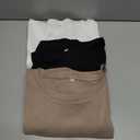 Baggyfly 3 Pack Women's 3/4 Sleeve Waffle Knit Tops Oversized Crewneck T-Shirts Loose Casual Blouses Side Split Tees, Size XL