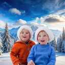 LYWYGG 8x6ft Winter Backdrop Winter Forest Photography Backdrop Wonderland Snow Forest Scene Background cp-712