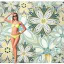 HIHOHO Beach Blanket Waterproof Sandproof Beach Mat for 1-8 Adults Quick Drying Durable Outdoor Picnic Mat for Beach Festival Travel Camping Hiking (Flourishing Blossom-Y&GN, 79"×83"(4 Person))