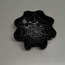 Tioncy 4 Pcs Halloween Spider Web Plastic Bowls 8 Inch Black Spider Web Reusable Snack Dishes Serving Tray for Scary Party Candy Treats Fruits Dish Serving Tableware Haunted House Supplies