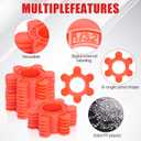 200 Pcs Reusable Hexagon Tile Spacers 15mm, 6 Sizes in 1 Large 6.7cm Plastic Tile Leveling Shims, Colour Coded Gap Clips for Wall & Floor Tiling, Fast Removal (Red)