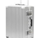 Carry On Luggage 22x14x9 Airline Approved, Zipperless Luggage Carry On, Hard Shell Suitcases with TSA Lock, Lightweight Carry On Suitcases with Aluminum Frame (silver, 20inch)