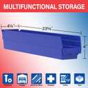 Akro-Mils 30124 Plastic Shelf Bins, Heavy Duty Storage Bins for Garage, Closet, and Drawer Organization, 24-Inch x 4-Inch x 4-Inch, Red, 12-Pack
