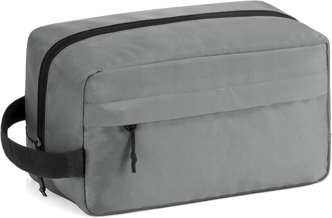 Vorspack Travel Toiletry Bag for Men - Hanging Toiletries Bag Water Resistant Dopp Kit Travel Bag for Toiletries Accessories (Medium, Grey)