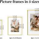 eletecpro Aluminum Gallery Wall Frame Set of 8, Including 2Pcs 11x14, 3Pcs 8x10, 3Pcs 6x8 Photo Frames for Wall or Tabletop Display, Multiple Sizes Picture Frames Collage Wall Decor, Gold