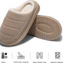SHIBEVER Fuzzy Slippers Women Indoor: Memory Foam Warm House Shoes - Slip On Closed Toe Comfy Bedroom Slippers Women (6.5-7, 74-apricot)