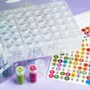 forever young Diamond Painting Storage Containers, 1 Pack 60 Grids Bead Organizer and Diamond Painting Labels, Bead Organizers and Storage for Diamond Art Accessories, Diamond Bead Storage