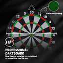 Dartboard with Stand, 34"-74" Adjustable Height Dartboard Stand for Adults, 18" Dart Board, Sturdy Tripod, Portable Design with 6 Darts for Travel, Home, Bars, or Outdoor Games