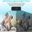 Mini Indoor WiFi Camera Home Security Room Body Cameras Nanny Cam Small Smart Home Outdoor Cams Pet Dog Baby Camera HD House Portable Camaras Motion Detection Night Vision Cam No Need WiFi Door Camara