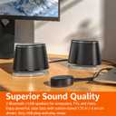 Amazon Basics Bluetooth Computer Speakers with USB 3.0, LED Blue Lighting, Volume Control, USB Powered, Set of 2