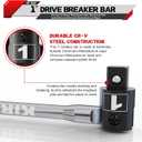 41-Inch 1 Drive Breaker Bar, Heavy Duty Extension Breaker Bar, 250 Rotatable Head, Premium Chromium Molybdenum Steel, Mechanical Work, Automobile and Motorcycle Maintenance and Repair