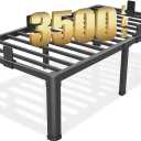 18 inch Twin Bed Frame with Round Corner Legs Mattress Slide Stopper,3500 lbs Heavy Duty Metal Platform,No Box Spring Needed,Steel Slat Support,Easy Assembly,Noise Free