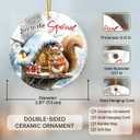 Joy to The Squirrel Christmas Ornament 2025, Cute Winter Squirrel Gifts for Nature Lovers, Fans, Adults, Ceramic Ornaments for Woodland Animals Decor, Christmas Hanging Decorations