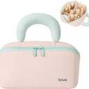 Tuck Hanging Toiletry Bag - Water-Resistant Travel Makeup Organizer with Spacious Compartments & Padded Handle for Women (Blush Petal & Mint) (Fold Travel Makeup Bag)