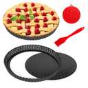Gutsdoor Pie, Tart & Quiche Pan with Removable Bottom Nonstick Round Quiche Baking Dish Pie Pans for Baking Kitchen (9.5 Inch)
