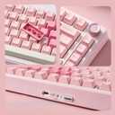 YUNZII B75 PRO Wireless Mechanical Keyboard,75% Layout with Knob,Hot Swap Gasket Custom Structure,Creamy Pre-lubed Switches,RGB Backlit,Bluetooth/Type-C/2.4G for Win/Mac(Milk Switch,Pink)