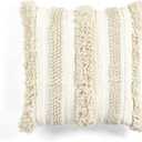 Lush Decor Wilbur Tufted Cotton Decorative Throw Pillow Cover, 20" W x 20" L, Ivory - Square Pillow Cover - Throw Pillows For Bed, Couch, Or Chair