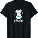 Gym Rat Cute Humorous Exercise Fun Fitness Training Art Wear T-Shirt Men Size Small