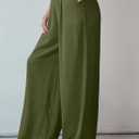 Dokotoo Women's Casual Loose Wide Leg Linen Pants (Green, M)