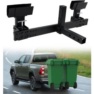 ELITEWILL Dual Trash Can Hauler Allowing Backing-up High-Loading Garbage Can Towing Hitch Carrier Fit for Vehicle/Cars/Trucks/Golf Carts/ATV/UTV with 2" Hitch Receiver