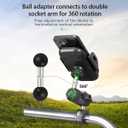 1" Double Ball Adapter Extension Bar Compatible with RAM Mounts B Size for Standard Double Socket Arms