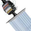 NearMoon Square Shower Head and 15 Stage Shower Filter Combo, High Pressure Filtered Head for Hard Water, Improves the Condition of Your Skin, Hair (Matte Black)