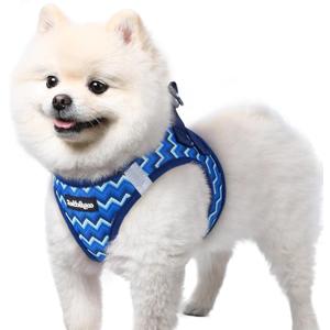 rabbitgoo Step-in Dog Harness, Puppy Vest for Small Sized Pet Easy Put on and off, Lightweight, Soft, Breathable Quick-Dry Air Mesh for Comfortable Secure Walking, Blue Zigzag, M