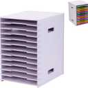 Scrapbook Paper Organizer 8.5'' x 11'', 12 Tier File Sorter Storage, White Cardstock Paper Sorter Storage Rack, Document Holder Desktop Scrapbook Organizer Cube for Home Office School