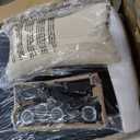 GABRYLLY Office Criss Cross Chair with Footrest, Big and Tall Executive Chair with Wide Seat,Reversible Armrest,Wheels, Lumbar Pillow and 120°Tilt,Computer Desk Chair for Gaming,Meditation,Ivory