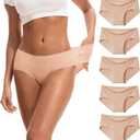 INNERSY Women's Soft & Thin No Show Modal Underwear Quick Dry Panties for Summer 5-Pack (Size: SY)