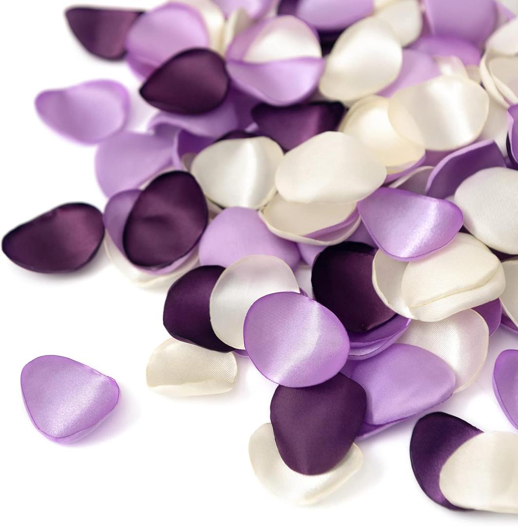 Ling's Moment Rose Petals, Silk Flower Petals for Wedding/Aisle/Flower Girl Baskets/Table Centerpiece Dcor,etc.Purple Lilac 200pcs