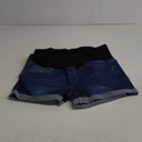 V VOCNI Maternity Denim Shorts Women's Summer High Waist Distressed Cuffed Hem Casual Denim Jeans Short, XL