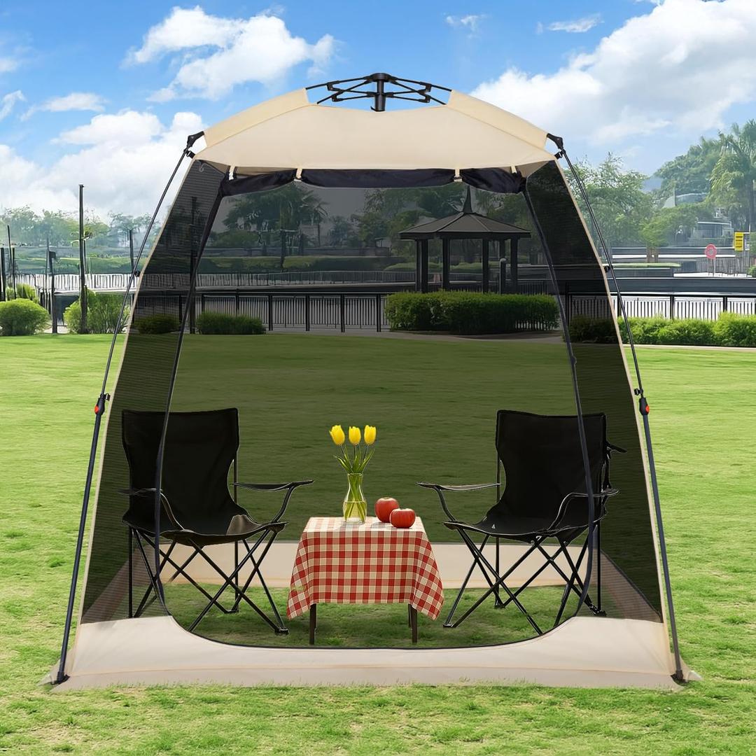 Alvantor Upgraded Screen House Gazebo, 2-4-6 Person Pop Up Screen Tent, Instant Screen Room with Carry Bag, Outdoor Mosquito Tent Camping, Sun Shade Shelter for Patio, Garden, Backyard, Deck (7 x 4 x 7 FT)