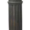 OUTOUR Unique Magnesium Oxide Corinthian Greek Column Pillar with Stand Base Pedestal for Indoor Outdoor Garden Backyard Courtyard Patio Decor33.5High,Antique Bronze, 13"Wx13"Dx33.5"H