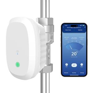 FRANKEVER DN25 Smart Water Valve 3/4 Smart Water Management System WiFi Remote Control Faucet Timer for Hose, Sprinkler Water Timer Auto Watering for Plants,Compatible with Alexa,Google (DN25(3/4"))