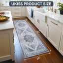 UKISS Washable Runner Rug 2x6 Non-Slip Soft Boho Vintage Hallway Runner Rugs Low Pile Faux Wool Long Carpet Runner Rug for Entryway Bedroom, Kitchen, Laundry, Bathroom.