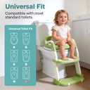SereneLife 2-in-1 Potty Chair & Potty Training Seat with Step Stool Ladder - Height Adjustable Kids/Toddler Toilet Seat with Stable Anti-Slip Design, Cushioned Seat & Splash Guard For Boys Girls