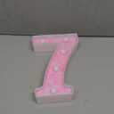 LED Marquee Letter Lights, Light Up Letters Glitter Alphabet Letter Sign Battery Powered for Night Light Birthday Party Wedding Girls Gifts Home Bar Christmas Decoration (7, Pink)