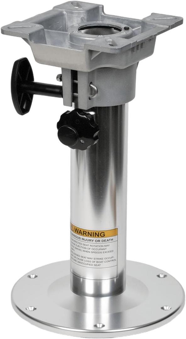 Boat Accessories New Aluminum Adjustable Boat Seat Pedestal Smooth 360 Rotation,Height Adjustable from 13" to 19", High Durability, Suitable for Most Vessel Seat(Silver Pesestal)