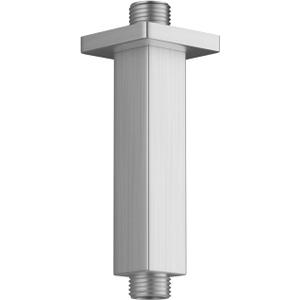 Brushed Nickel Short Shower Arm with Flange, 4 inch Ceiling Mounted Shower Head Extension Pipe Arm for Fixed Shower Head and High Pressure Rain