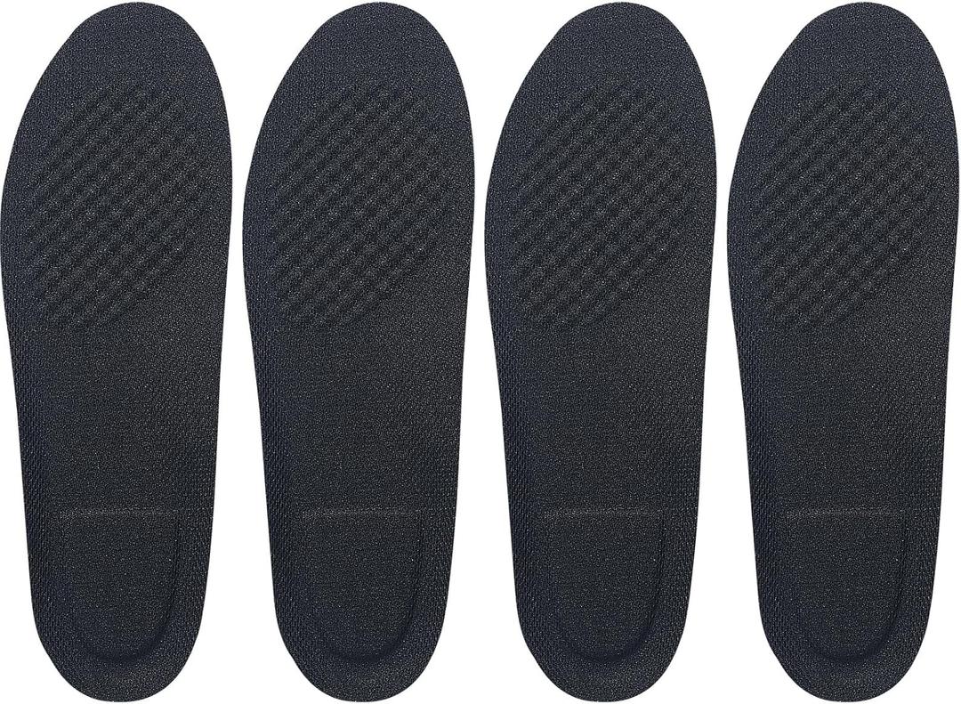 Geyoga 0.4 Inch 4 Pcs Left Full Length Insoles Balancer Leg Length Discrepancy Insoles and Additional Cushion Pad, Heel Lift for Leg Length Discrepancy, Black